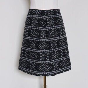 LOFT Black & White Jacquard Skirt